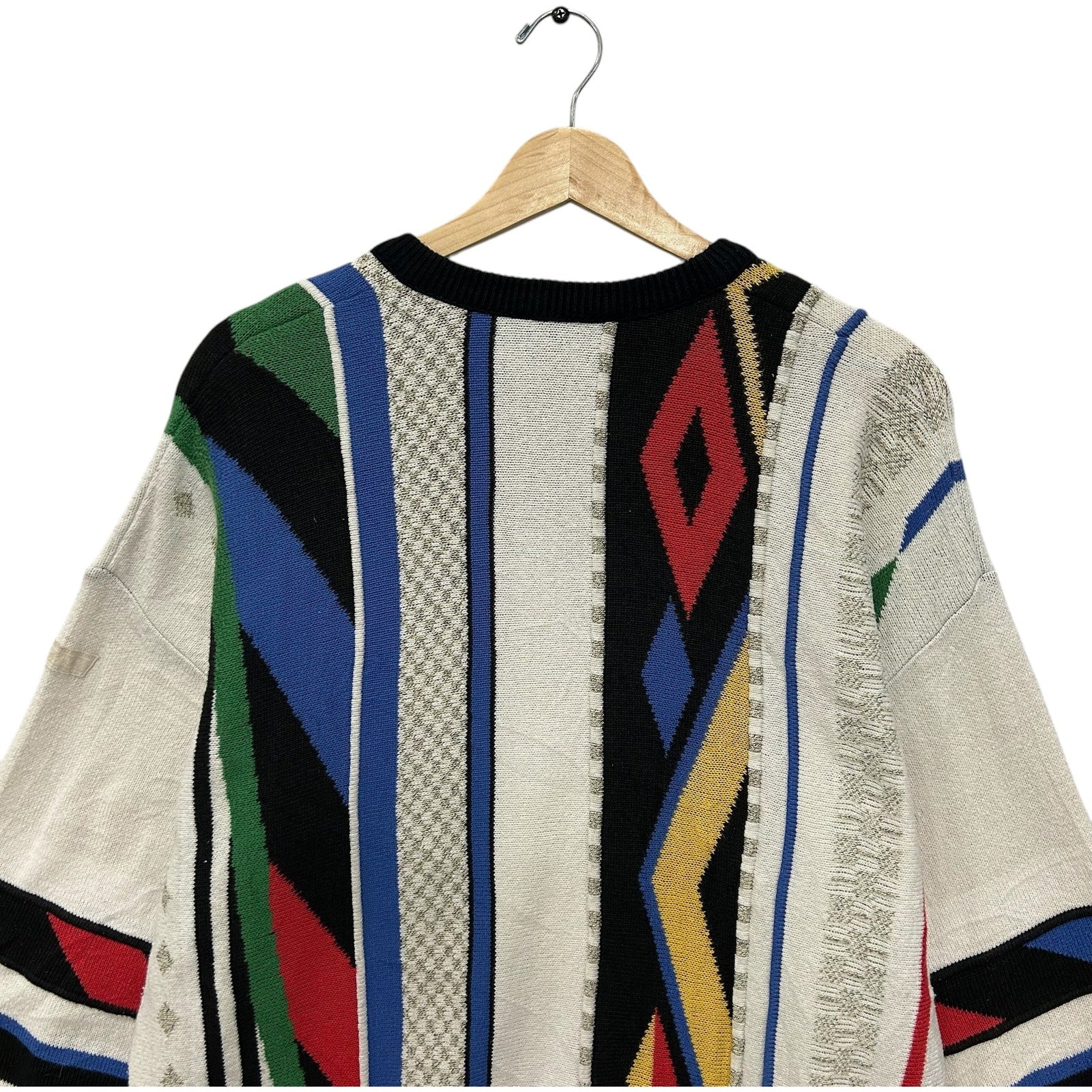 Vintage Bueckle Geometric Pattern Knit Sweater 90s