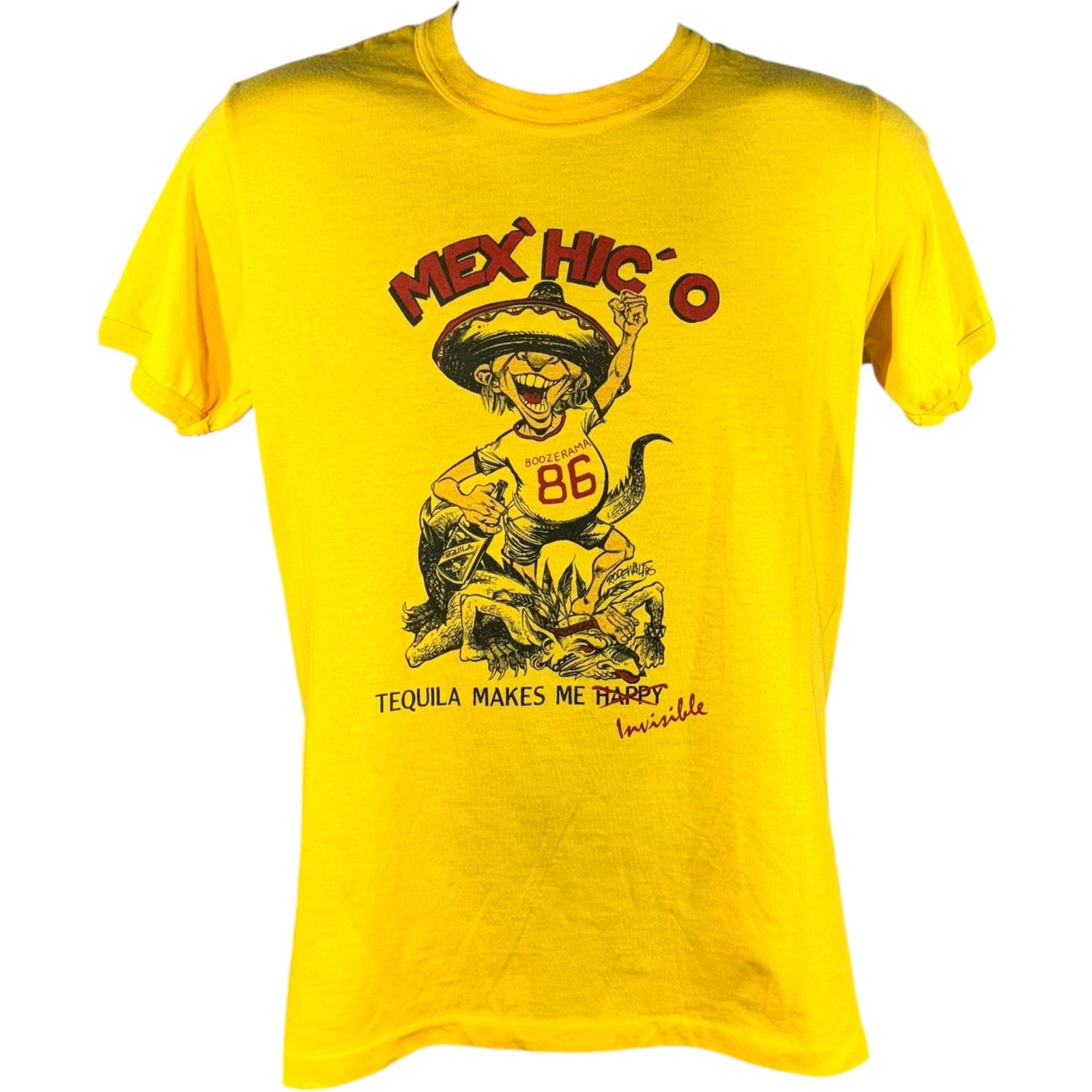 Vintage Mexico "Tequila Makes Me Invincible" Souvenir Tee 80s