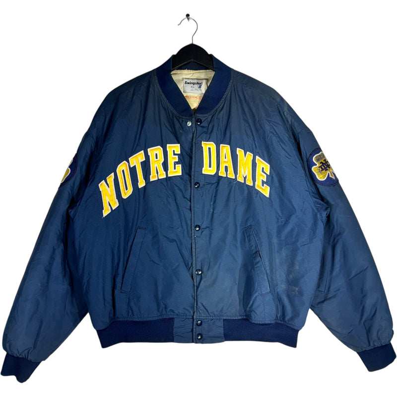 Vintage Notre Dame University Nylon Bomber Jacket 90s