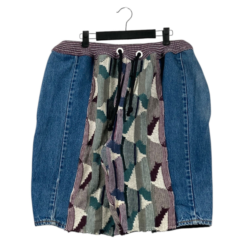 Vintage Denim Cut & Sew Knitted Patchwork Shorts 34