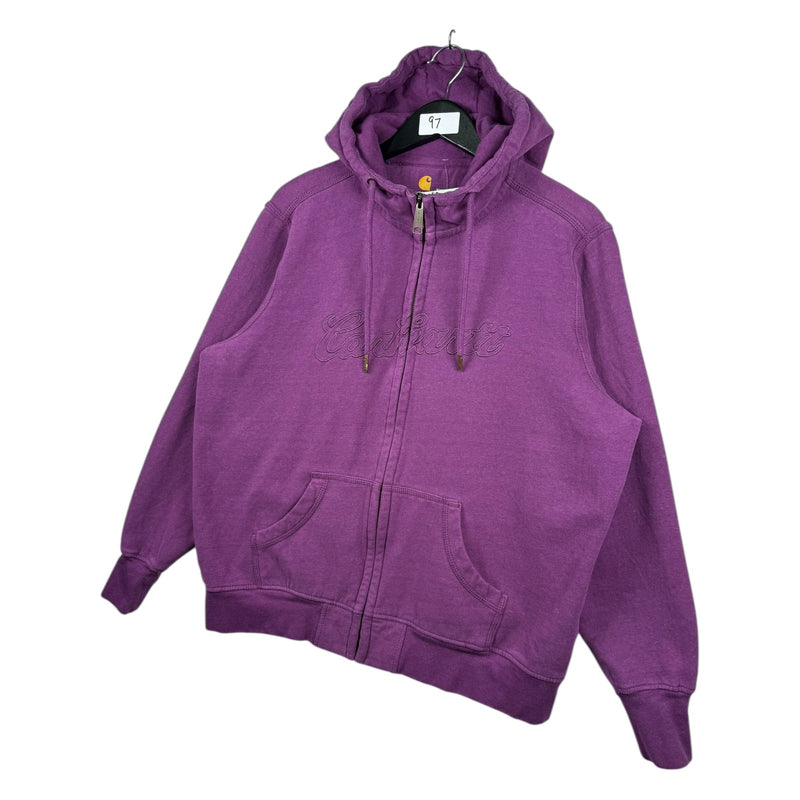Vintage Carhartt Spellout Logo Full Zip Hoodie