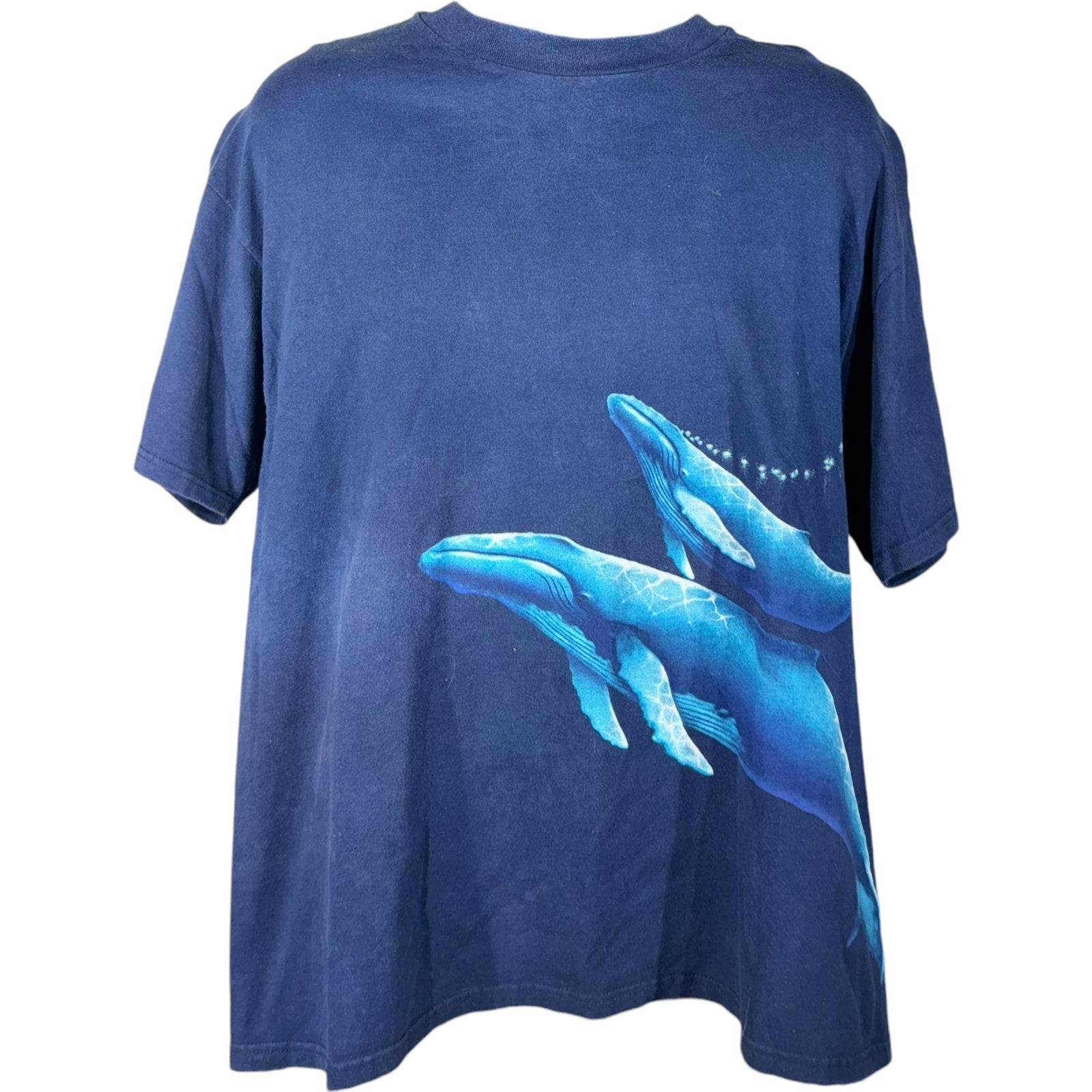 Vintage Whale and Dolphin Ocean Life Wrap Around Nature Tee