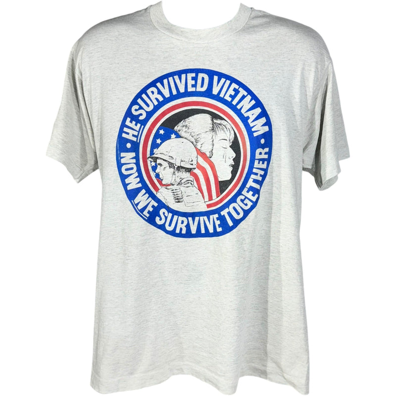 Vintage "He Survived Vietnam" Military Tee