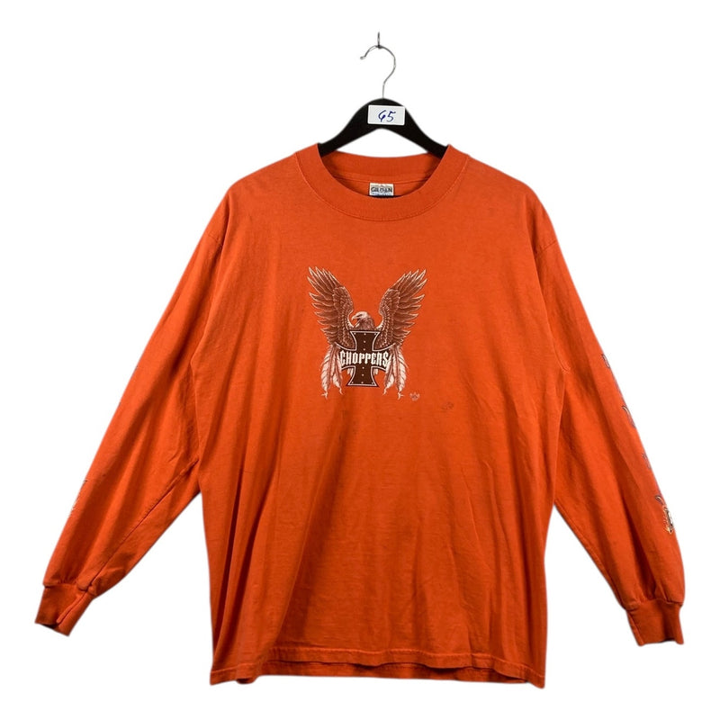 Vintage Choppers Eagle Flames Long Sleeve T-Shirt