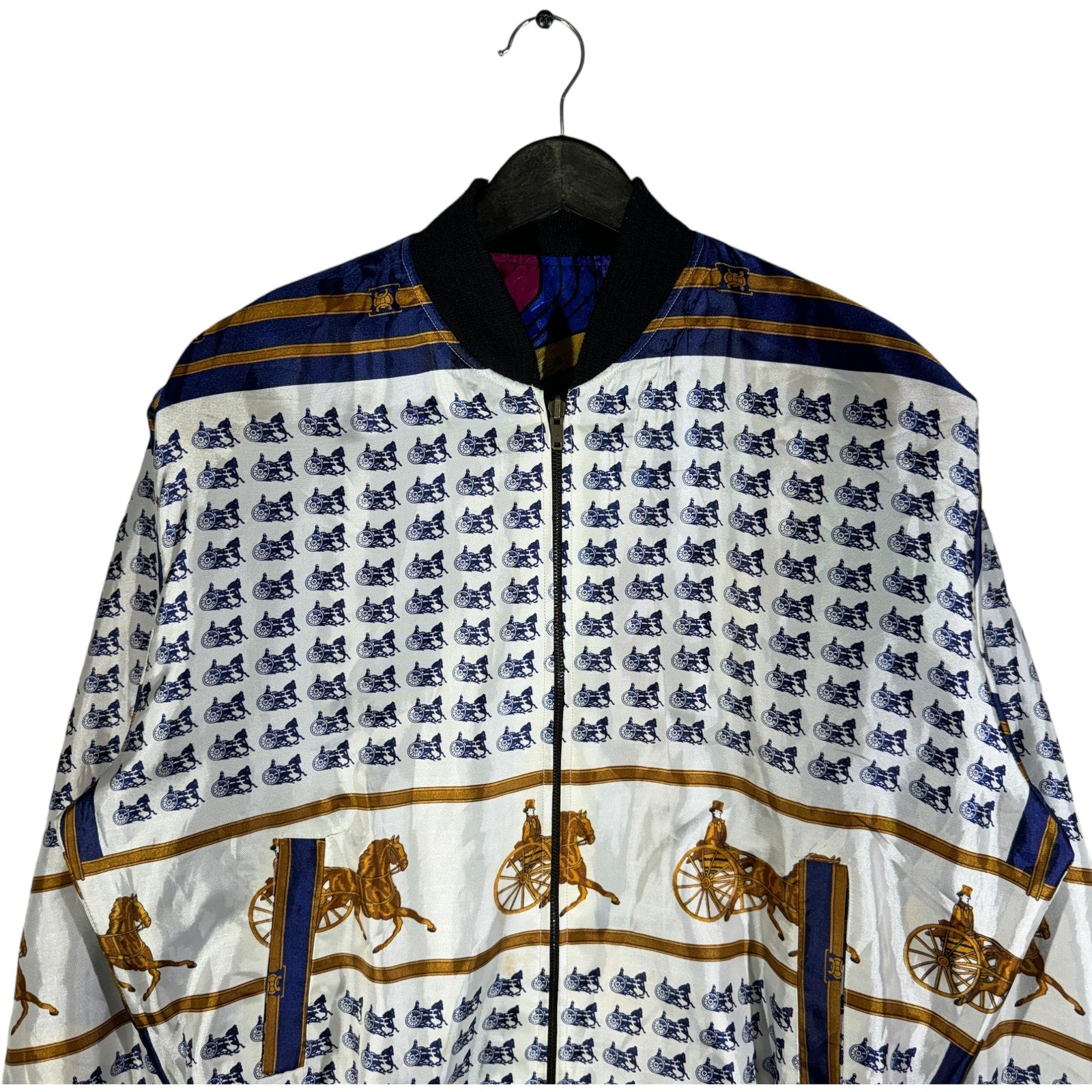 Vintage Picasso Abstract Design Reversible Bomber Jacket