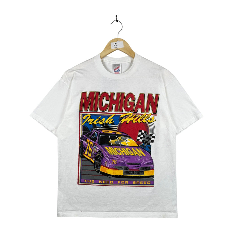Vintage Michigan Irish Hills Racing Car Graphic T-Shirt