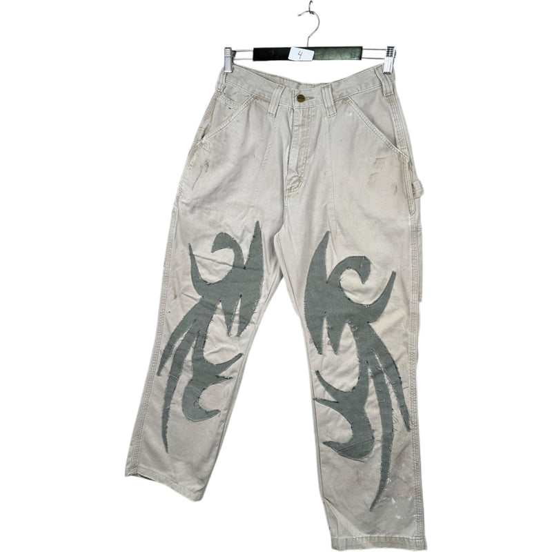 Vintage Carhartt Tribal Flame Patchwork Carpenter Pants 30