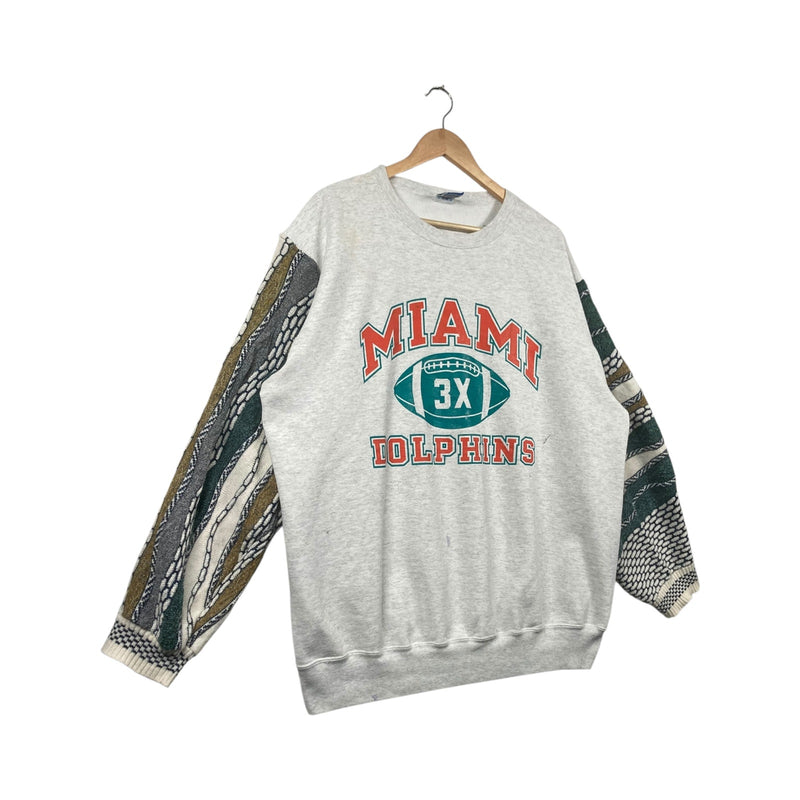 Vintage Champion Cut & Sew Coogi Style Miami Dolphins NFL Crewneck