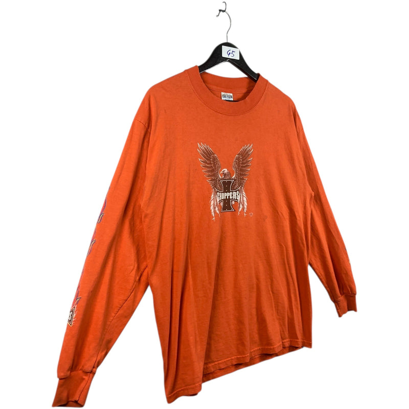 Vintage Choppers Eagle Flames Long Sleeve T-Shirt