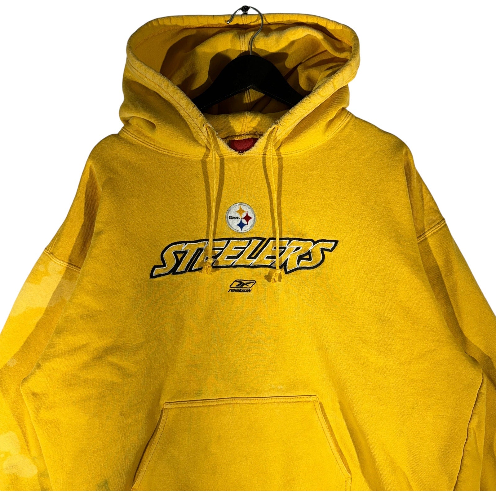 Vintage Reebok Pittsburgh Steelers NFL Spellout Hoodie