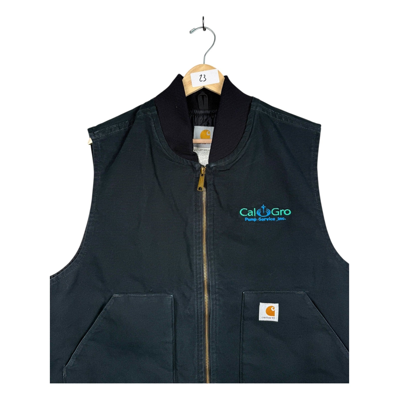 Vintage Carhartt Cal Gro Logo Full Zip Vest
