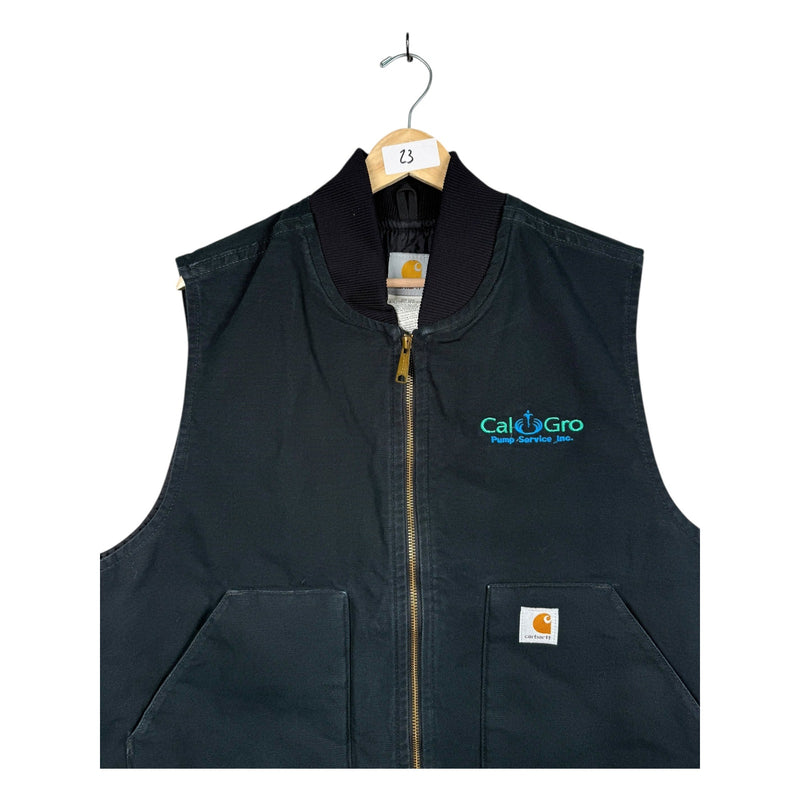 Vintage Carhartt Cal Gro Logo Full Zip Vest
