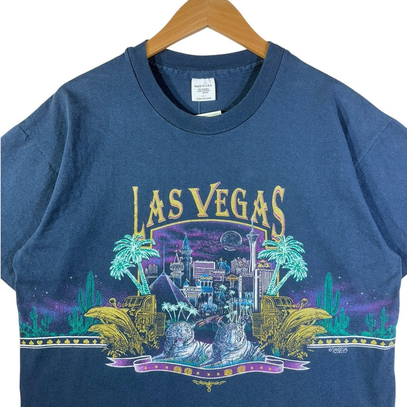 Vintage Las Vegas Skyline Neon Graphic T-Shirt