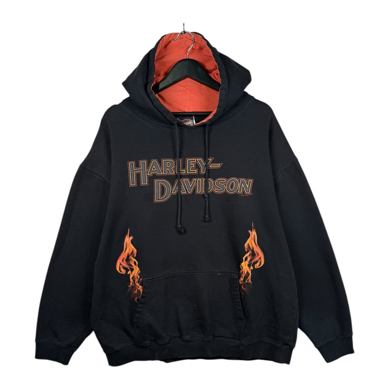 Vintage Harley Davidson Flames Niagara Graphic Hoodie