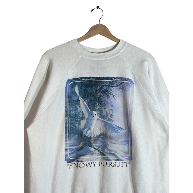 Vintage Snowy Pursuit Snow Owl Crewneck