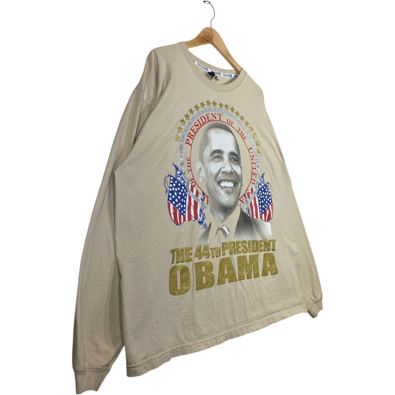 Vintage The 44th USA President OBAMA Graphic Long Sleeve T-Shirt