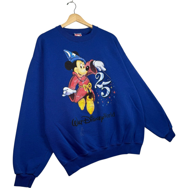 Vintage Disney Sorcerer Mickey Walt Disney World 25th Anniversary Crewneck