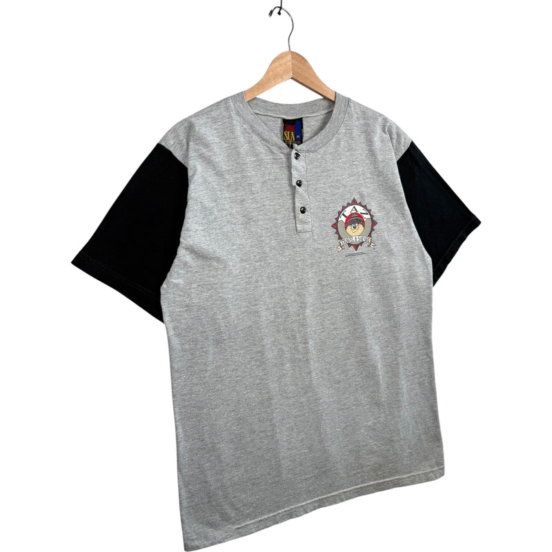 Vintage Looney Tunes Taz Travel & Safari Henley T-Shirt