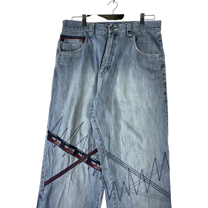 Vintage Phat Farm Embroidered Wide Leg Denim Jeans 32x33