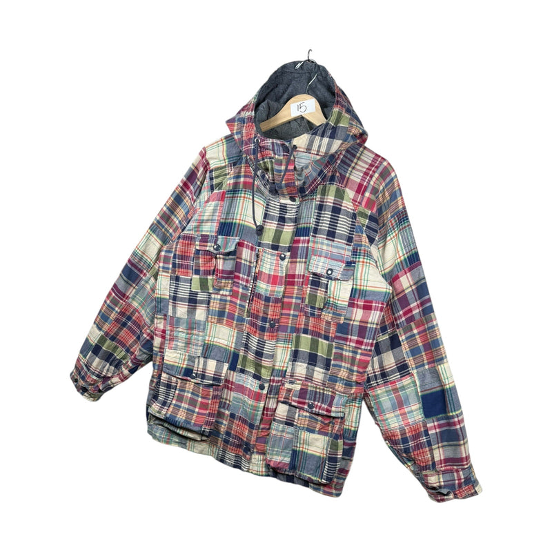 Vintage Ralph Lauren Plaid Patchwork High Neck Hoodie