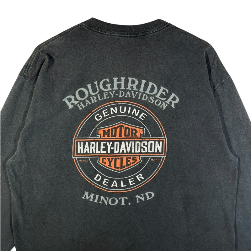 Vintage Harley Davidson Roughrider Minot ND Long Sleeve T-Shirt