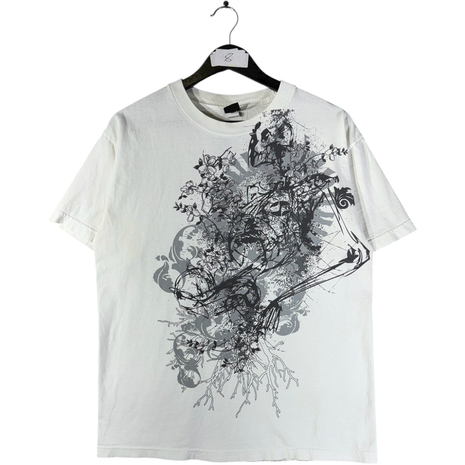 Vintage Abstract Floral Grunge Graphic T-Shirt