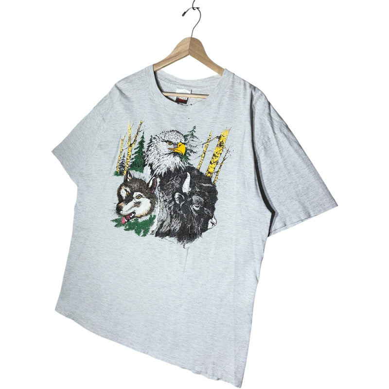 Vintage Bald Eagle Wolf Bear Graphic T-Shirt