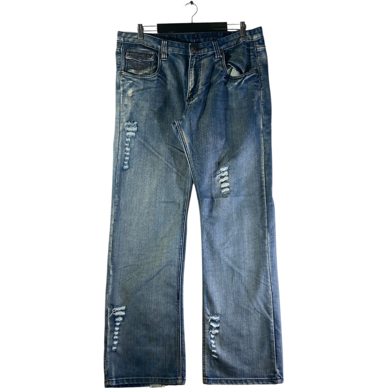 Vintage Xios Premium Distressed Straight Denim Jeans 36x32