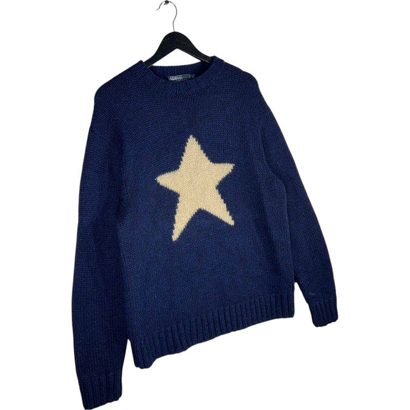 Vintage Polo Ralph Lauren Star Hand Knit Wool Sweater