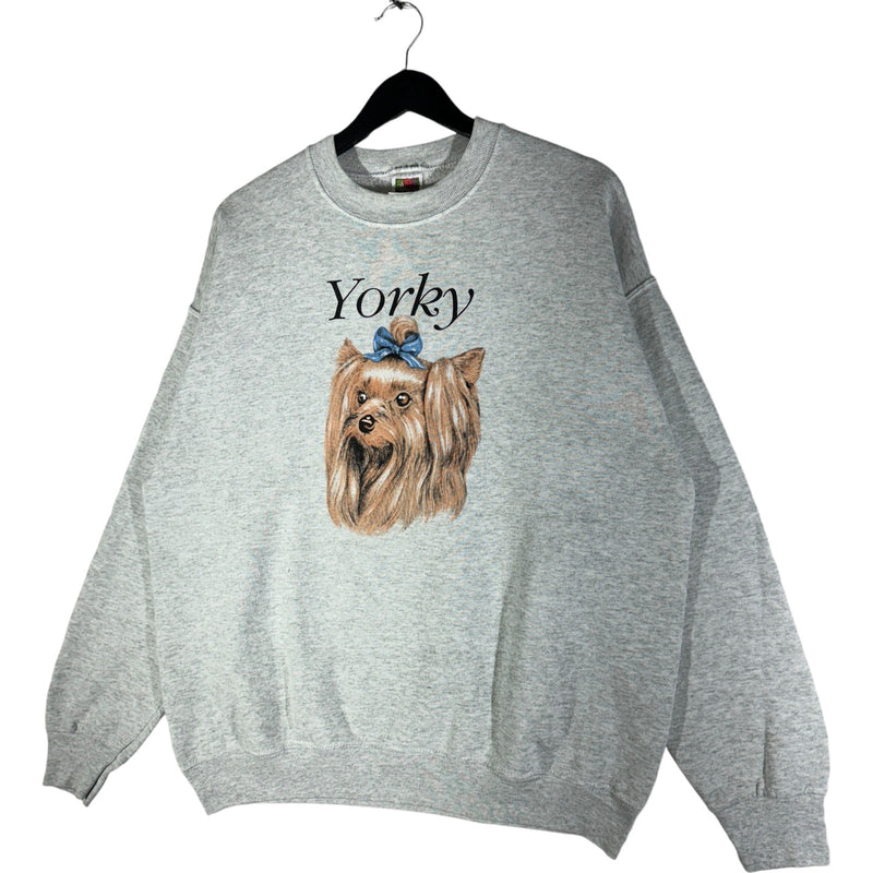 Vintage Yorky Dog Portrait Crewneck