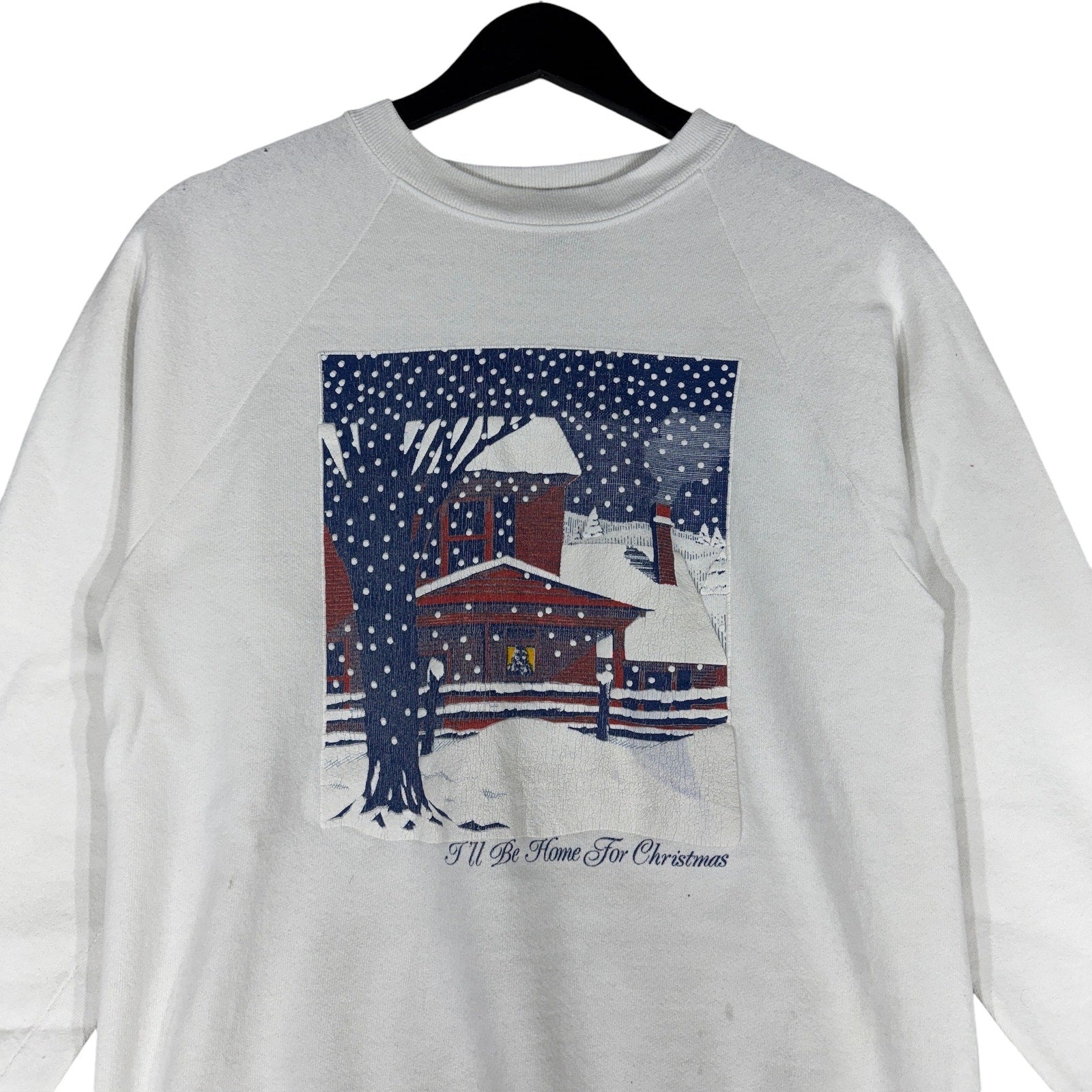 Vintage Snowy House "I'll Be Home For Christmas" Crewneck