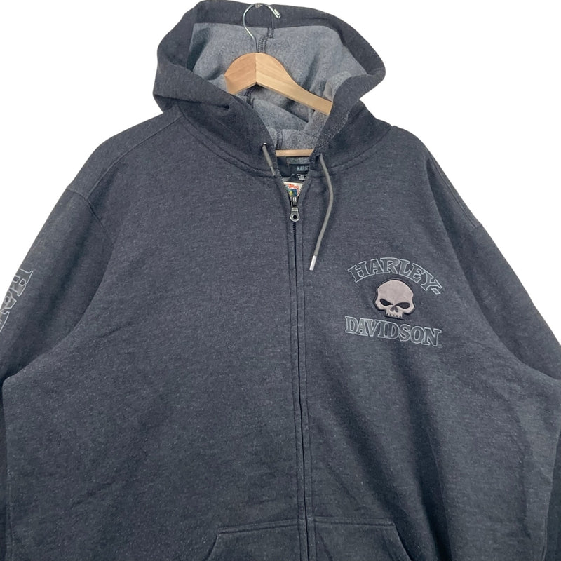 Vintage Harley Davidson Motorcycle Zip Up Hoodie
