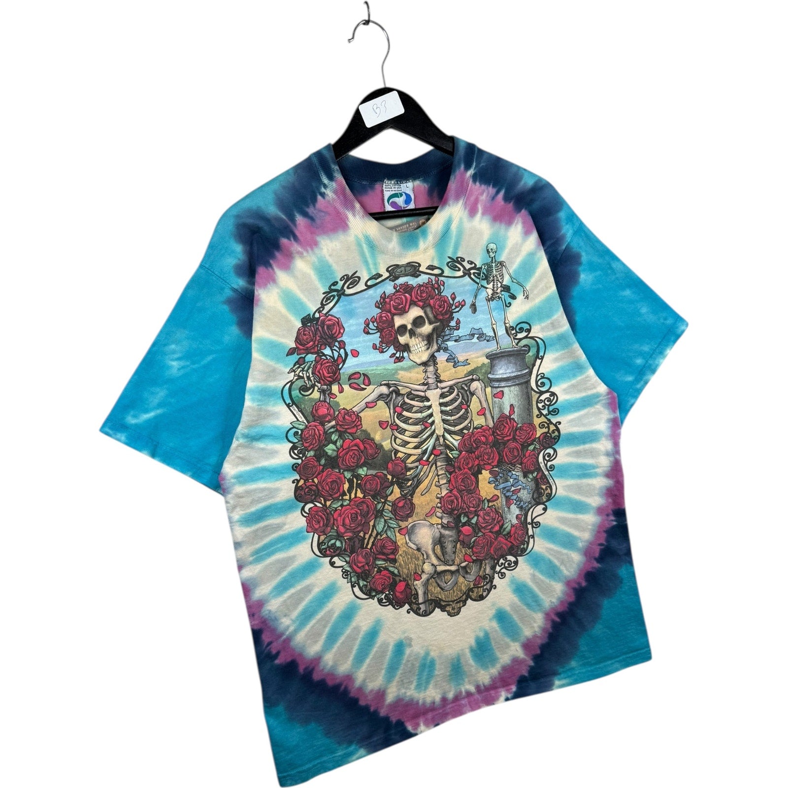 Vintage Dead Skeleton Roses Tie Dye T-Shirt