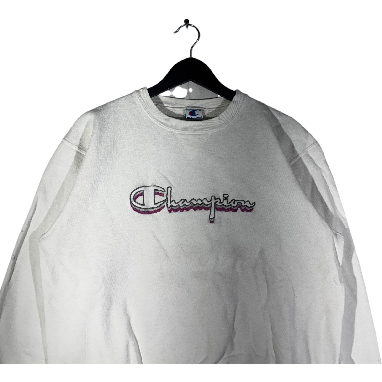 Vintage Champion Spellout Chest Logo Crewneck