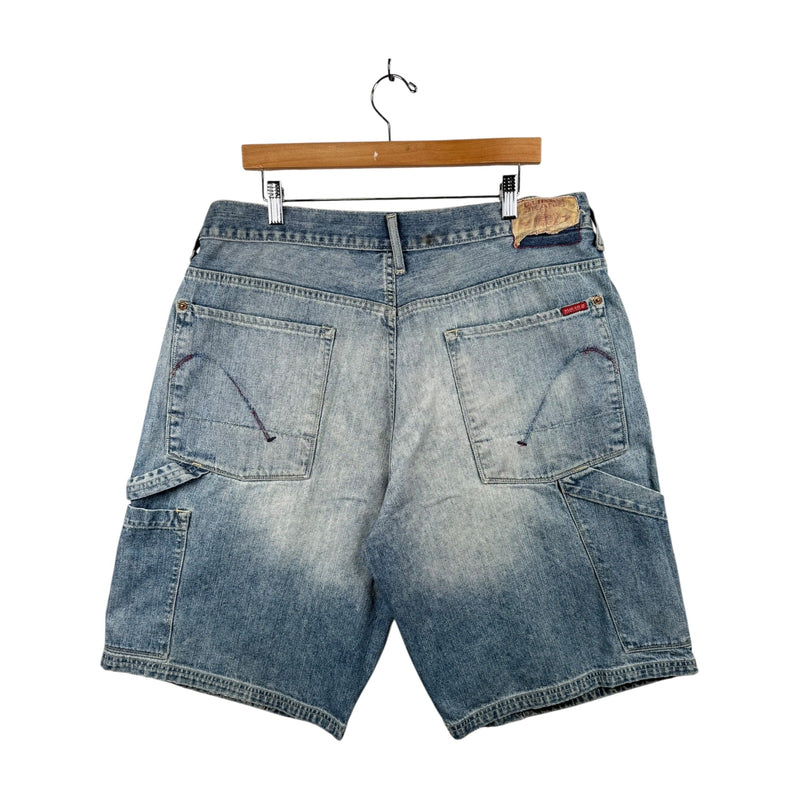 Vintage Guess Utility Cargo Denim Shorts 38