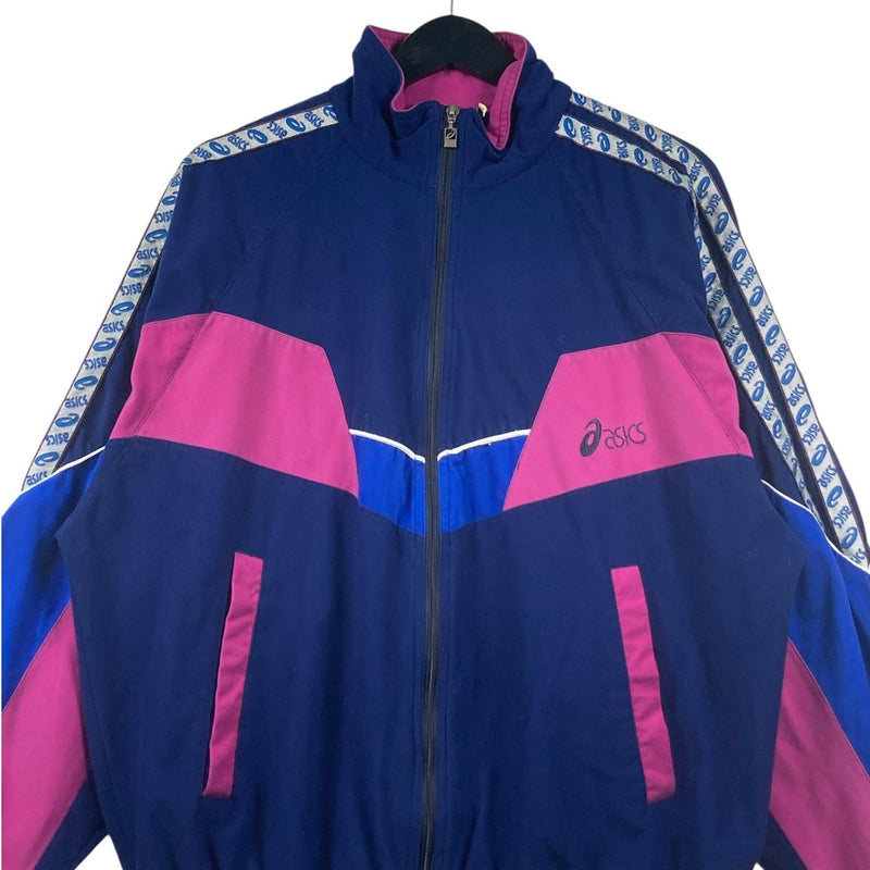 Vintage Asics Colorblock Logo Tape Track Jacket