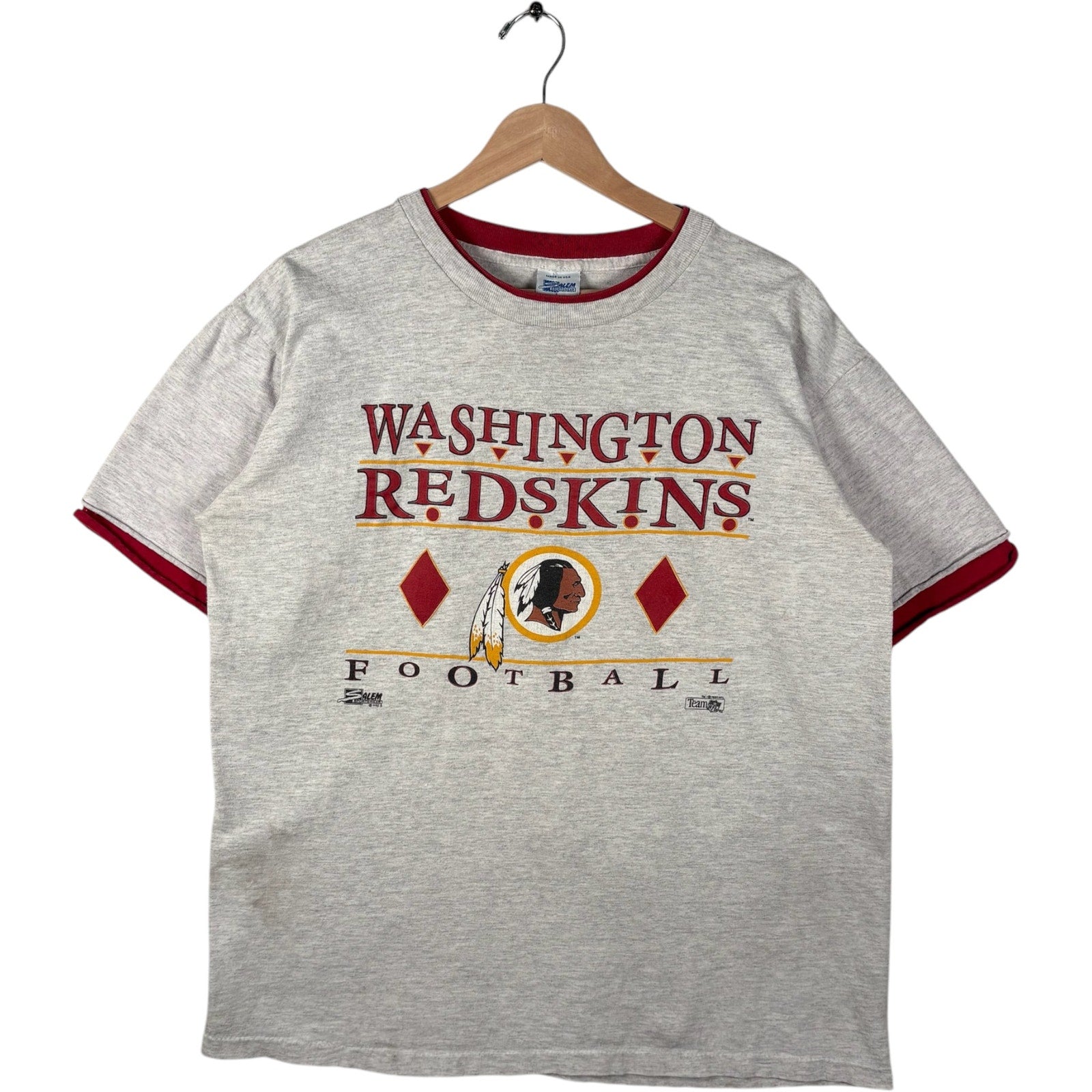 Vintage Salem Washington Redskins Chest Spellout Logo NFL Tee