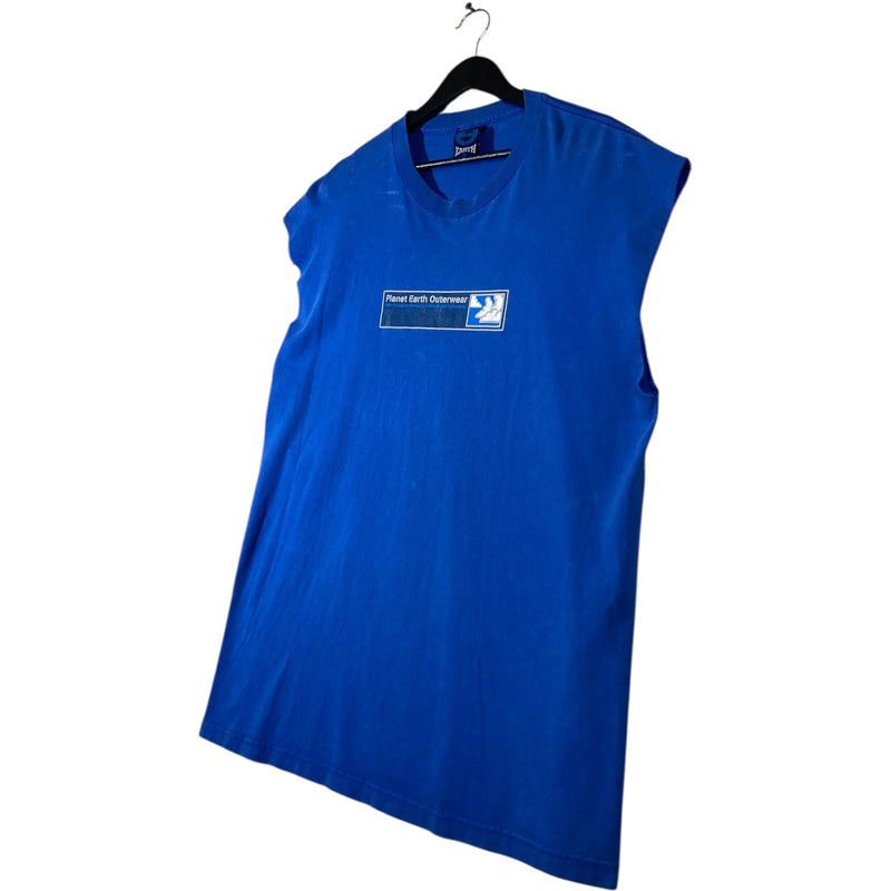 Vintage Planet Earth Crewneck Muscle Sleeves Tank Top