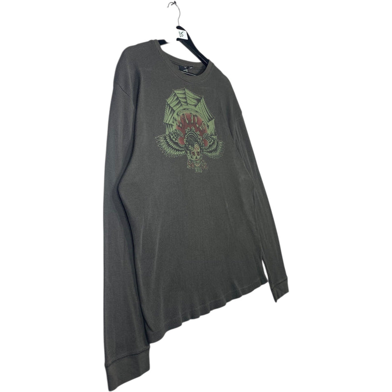 Vintage Vans Skull Graphic Waffle Knit Long Sleeve T-Shirt