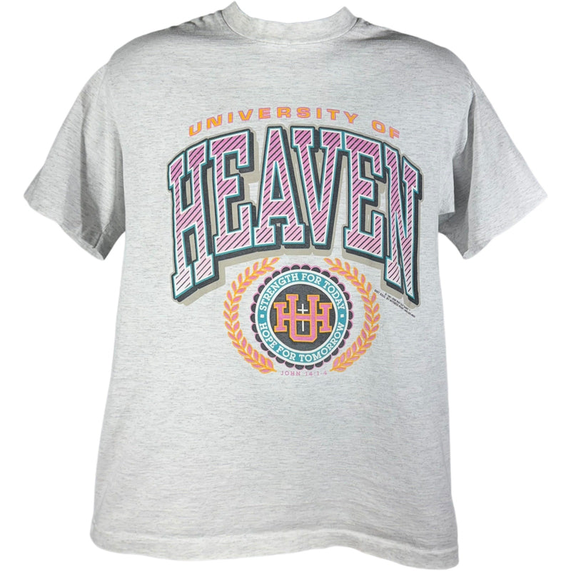 Vintage University of Heaven Religious Spellout Emblem Tee