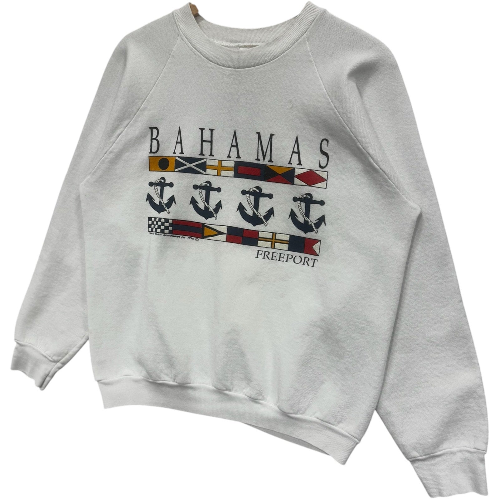 Vintage Bahamas Freeport Nautical Flags Crewneck