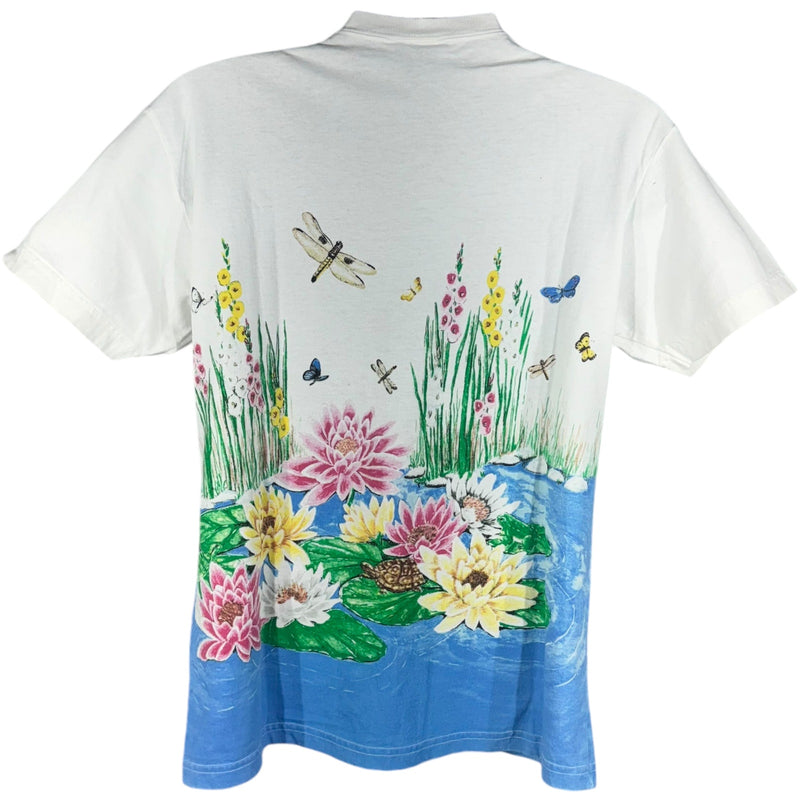 Vintage Water Color Pond Nature AOP Tee 90s