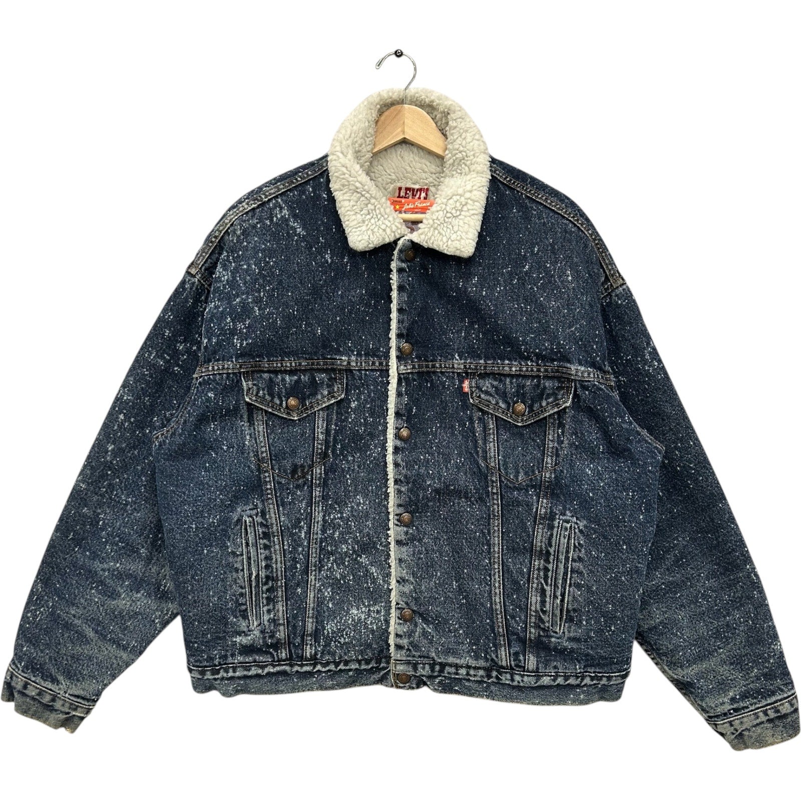 Vintage Levis Sherpa Lined Denim Trucker Jacket 80s