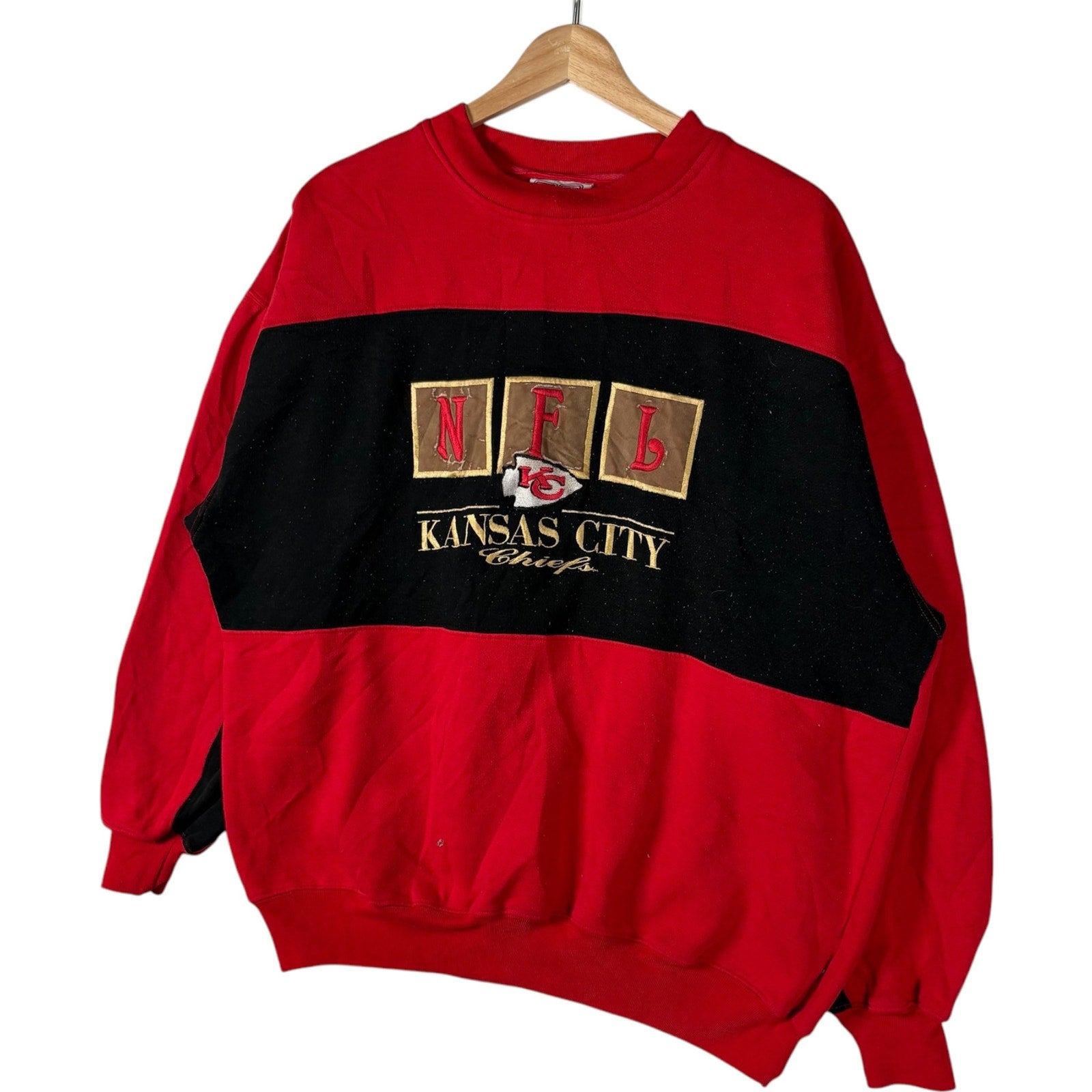 Vintage Kansas City Chiefs Spellout NFL Crewneck 90s