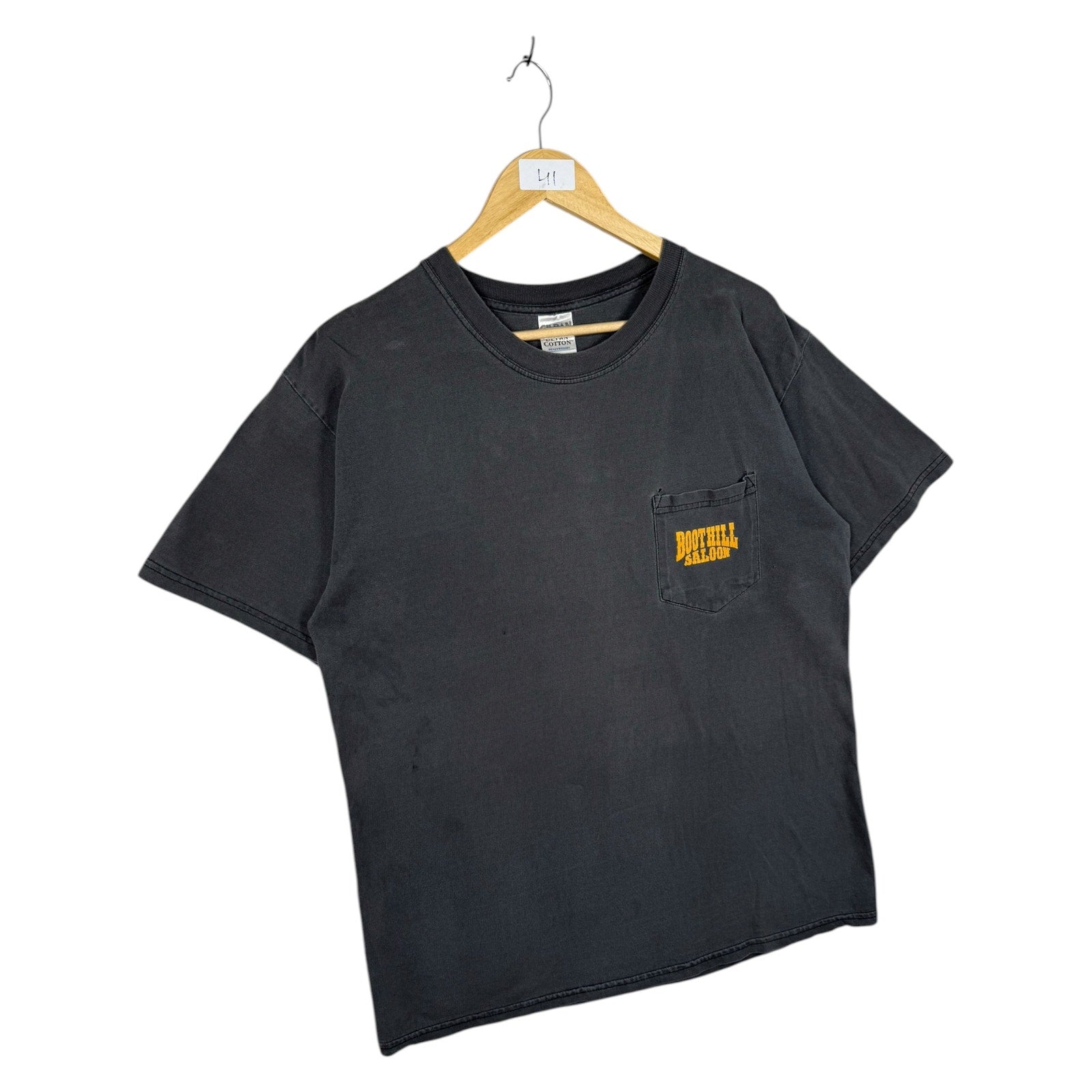 Vintage Boot Hill Saloon Daytona Beach Biker Pocket T-Shirt
