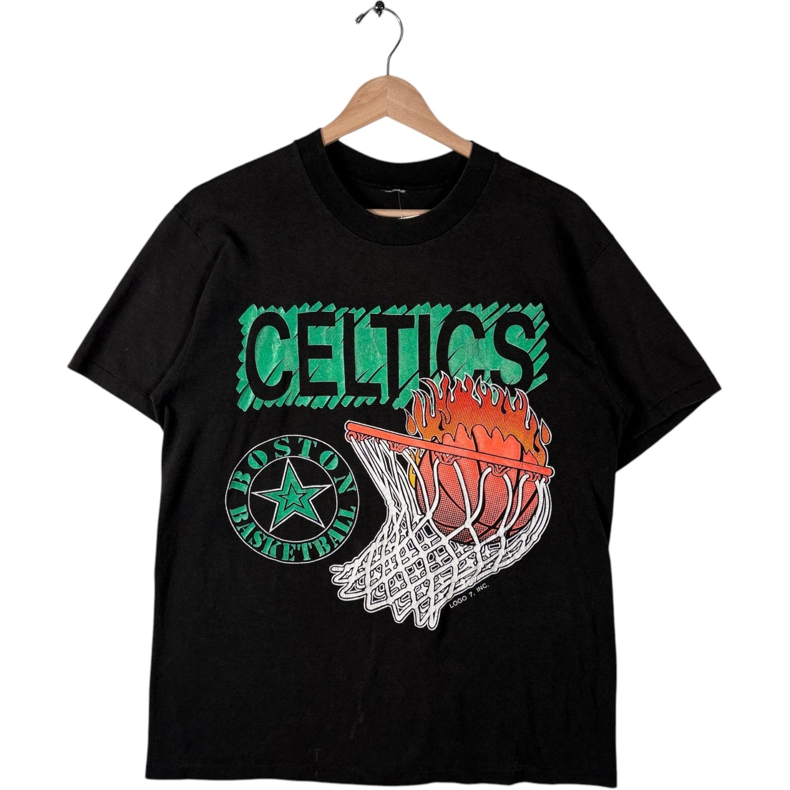 Vintage Boston Celtics Large Basketball Logo NBA Tee