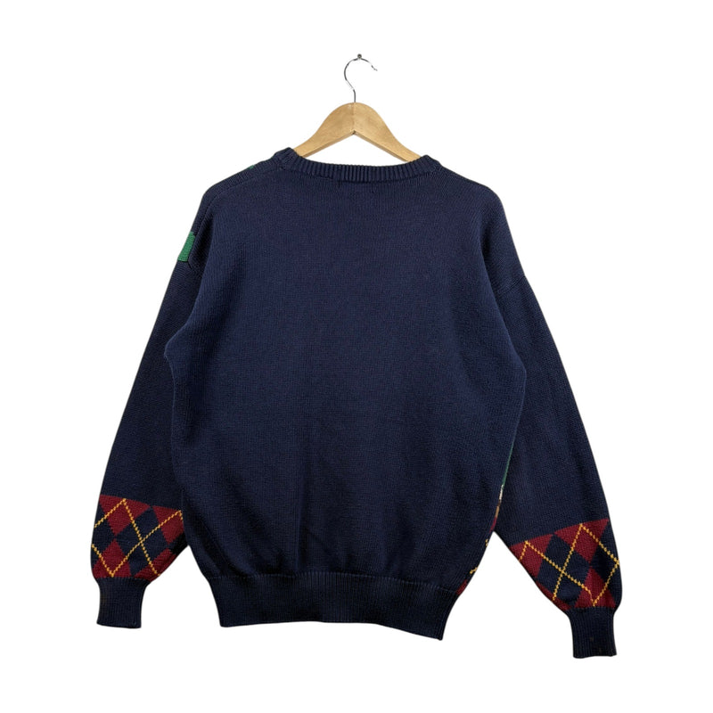 Vintage Hathaway Hand Intarsia Golf Course Pullover Knit Sweater