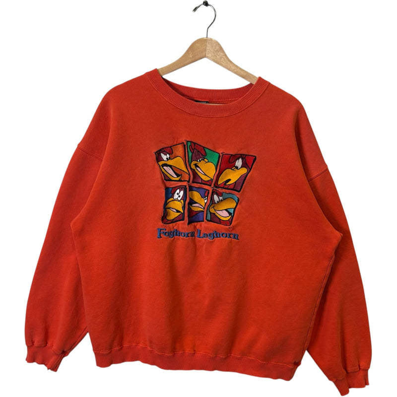 Vintage Warner Bros Foghorn Leghorn Embroidered Crewneck 90s