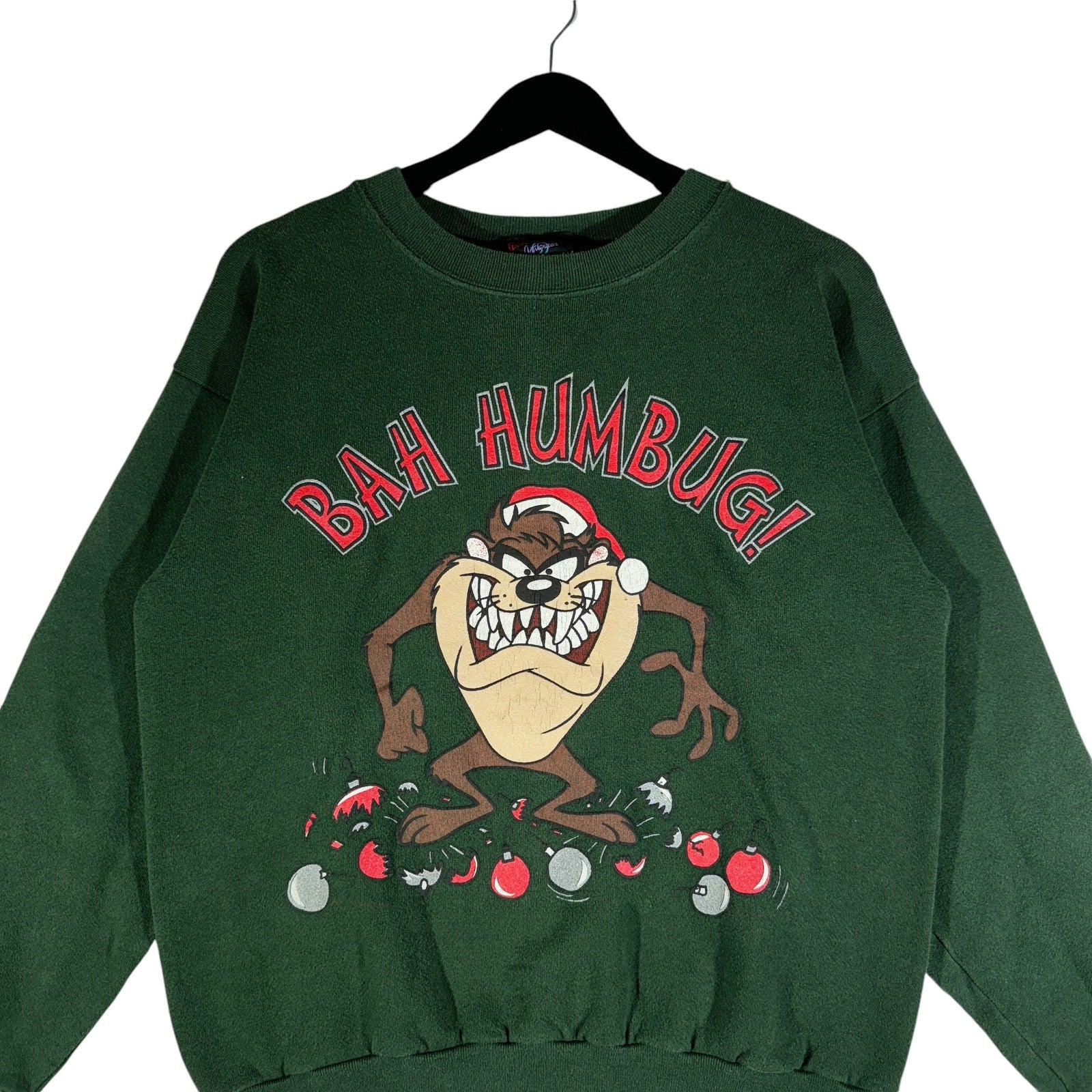 Vintage Looney Tunes Taz "Bah Humbug!" Christmas Crewneck