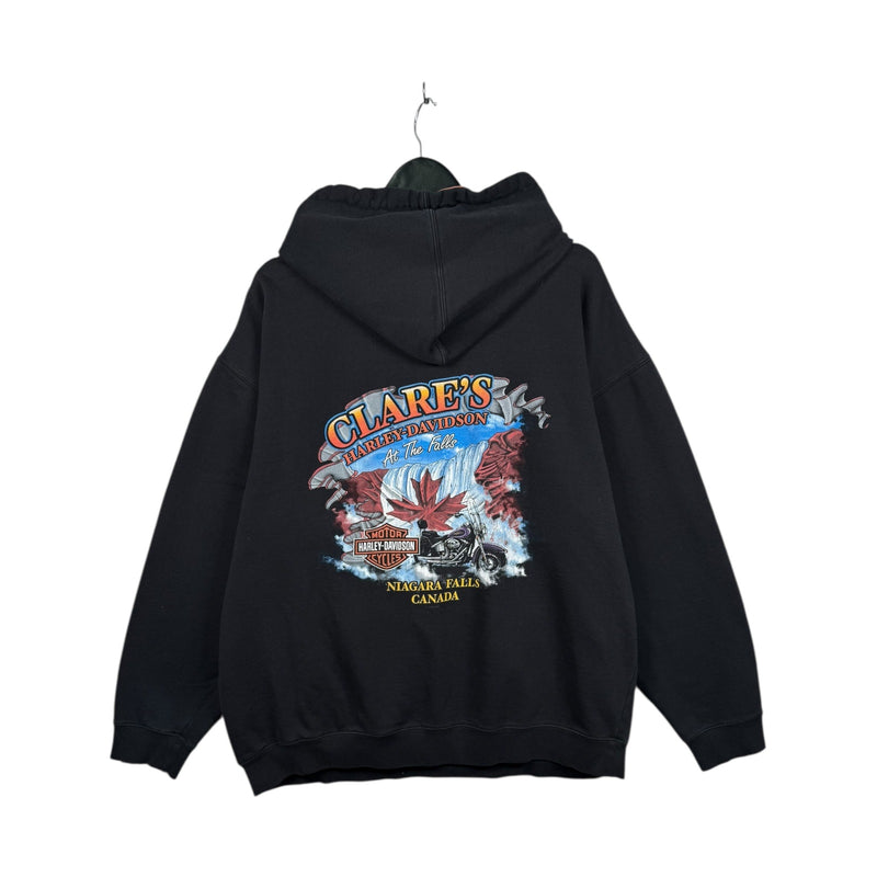 Vintage Harley Davidson Flames Niagara Graphic Hoodie